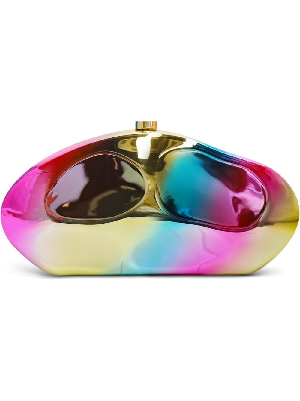 Women's Rainbow Acrylic Shell Clutch Purse Evening Party Prom Chain Bag